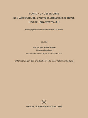 cover image of Untersuchungen der anodischen Teile einer Glimmentladung